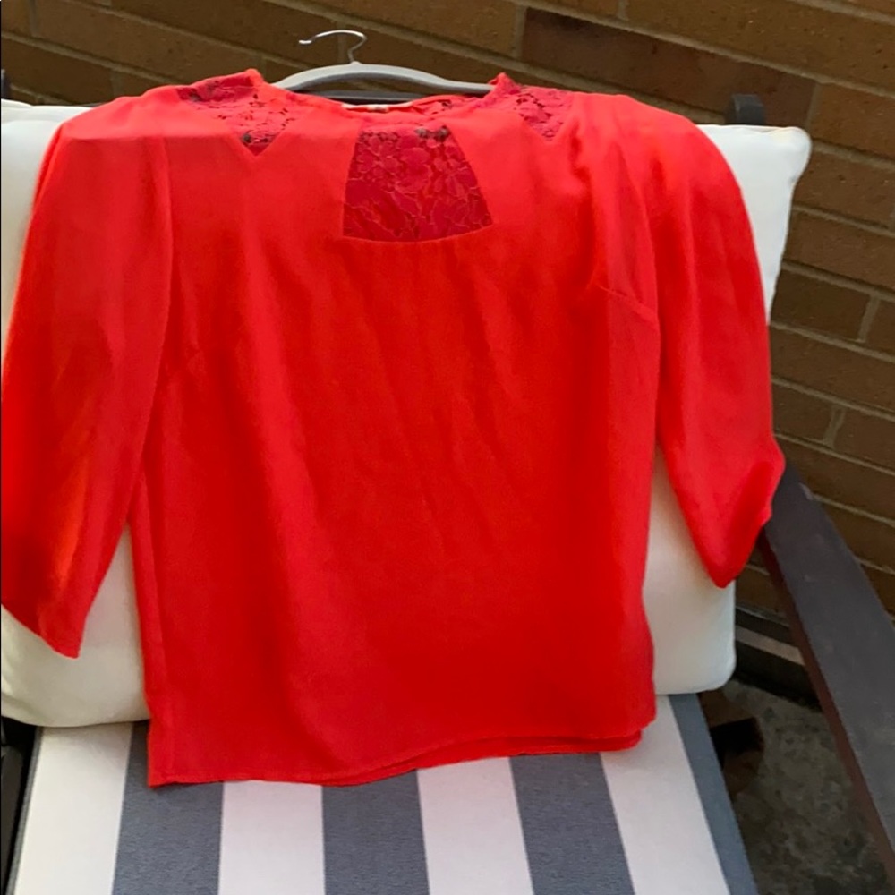 Coral Lace Top